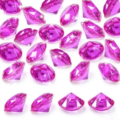 Productafbeelding van Decoratieve Diamanten - 25 Stuks - Voor Decoratie en Knutselen - 30 mm - Acryl - Rosenrot Transparant