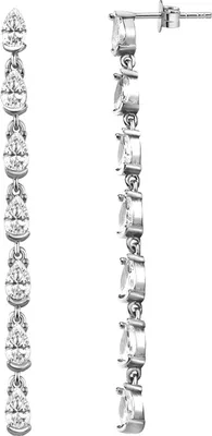 Produktbild von Dkeniz Ohrhänger 925/- Sterling Silber 5cm Weiß Zirkonia weiß 145230060
