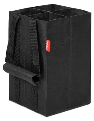 Produktbild von achilles Flaschentasche 4 Fächer je 1,5 Liter – Reißfester Flaschenkorb mit Klettband – Faltbarer Flaschenträger mit Trennwänden – Flaschen Einkaufstasche für Wasserflaschen, Wein und Bier – Schwarz