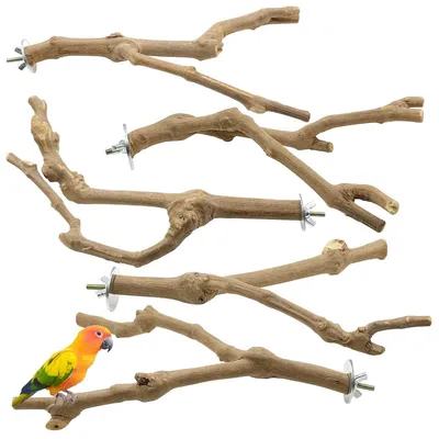 Produktbild von Sitzstangen für Vögel 5 Stück Naturholz Traubenstab 20-30cm für Papageien Wellensittiche