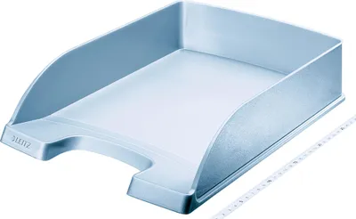 Produktbild von Leitz Plus Briefkorb, Polystyrol, Silber, A4, 255 x 357 x 70 mm, 270 g