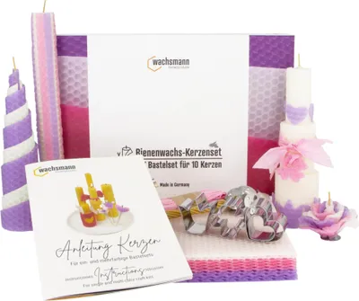 Produktbild von Bienenwachskerzen DIY-Set für 10 Kerzen, „Celebration“, mit Zubehör