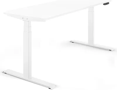 Produktbild von Schreibtisch elektrisch höhenverstellbar REC 120x60cm, Tischplatte Weiss mit Gestell Weiss