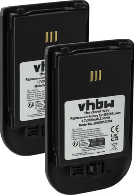 Produktbild von vhbw 2x Akku kompatibel mit Alcatel Omnitouch 8118, 8128 schnurlos Festnetz Telefon (900 mAh, 3,7 V, Li-Ion) Schwarz