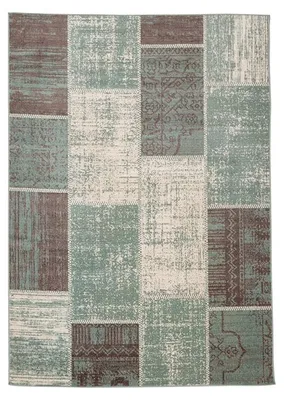 Produktbild von Teppich Vintage - Spring Patchwork Grün Grau