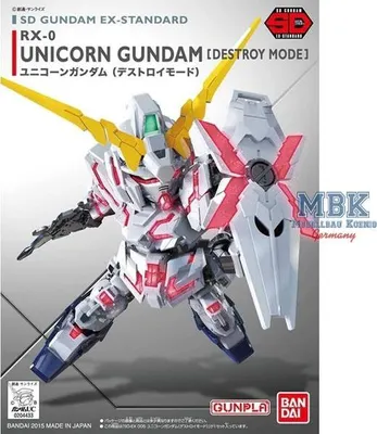 Produktbild von BANDAI BAN5065619 SD RX-0 Unicorn Gundam (Destroy Mode) 8 cm