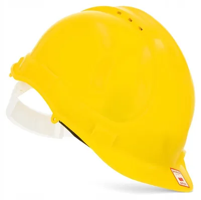 Produktbild von Belüfteter Bau-Schutzhelm gelb EN 397, Industrieschutzhelm mit 4-Punkt-Gurtung (-20 bis +50°C)