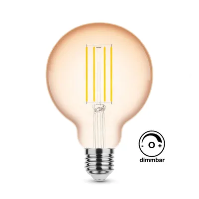 Produktbild von 4W Dimmbar LED Filament Nostalgie Retro Design Leuchtmittel Lampe G95 warmweiß