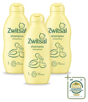 Produktbild von 3 x Zwitsal Babyshampoo - Mild & Pflegend - 200 ml - Vorratspackung - 3 Stücke