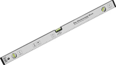 Aluminium Messwaage Bau Wasserwaage Richtwaage 80 cm mit 3 Libellen und Messskala Waage Bauwaage messen Baustelle Werkstatt Hobby Profi Werkzeug Lineal günstig online kaufen 396554 40074 4066986400742