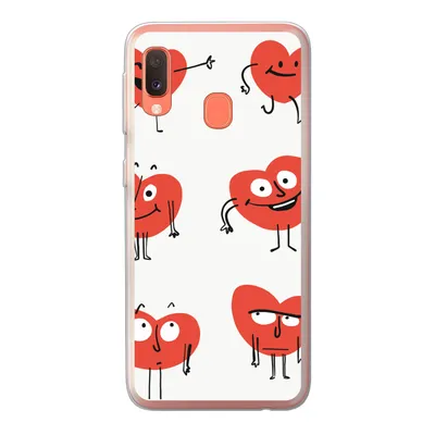 Produktbild von MuchoWow® Handyhülle Schutzhülle Hülle für Samsung Galaxy A20e Eine Illustration von neun Herzen mit Emotionen Silikon Softcase Handy Hülle - Abdeckung