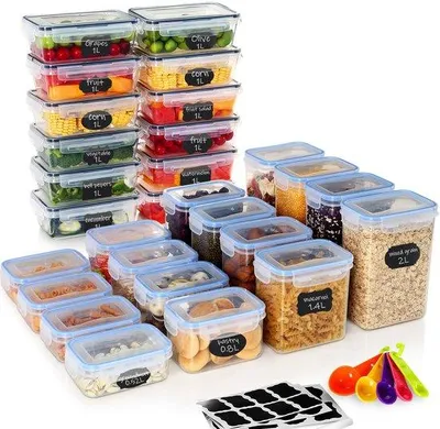 Immagine prodotto di Contenitori per alimenti 12 da 1 L e 4 di varie dimensioni, senza BPA, 100% a tenuta stagna, trasparenti