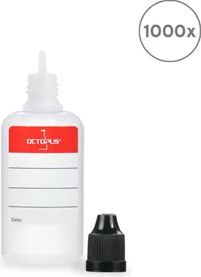 Produktbild von 1000 Plastikflaschen 30 ml LDPE, G14, Tropfeinsatz, Deckel schwarz
