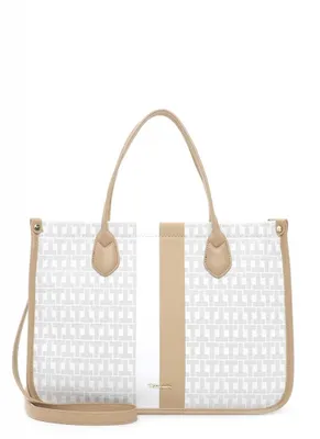 Produktbild von Tamaris Damen Shopper Handtasche elegant T-Motiv Colorblock Liz 32325, Farbe:Beige