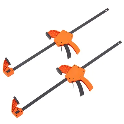 Produktbild von Einhandzwinge-Set 2x 609,6mm Backenöffnung - Schnellspannzwinge 136kg Belastbarkeit - Klemmzwinge Schraubzwinge - Ideal für Holz- und Stahlmontage