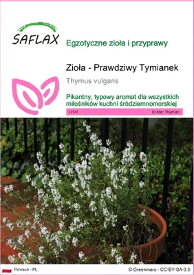 Zdjęcie produktu dla SAFLAX - Zioła - Prawdziwy Tymianek - 200 Nasiona - Thymus vulgaris