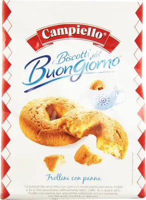 Produktbild von Campiello i Biscotti del Buongiorno Frollini alla panna Sahne Shortbread Kekse mit Sahne 700g biscuits cookies 100% Italienische Kekse