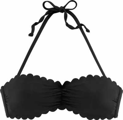 Produktbild von LASCANA Bandeau-Bikini-Top Scallop schwarz Größe 40 Cup C/D