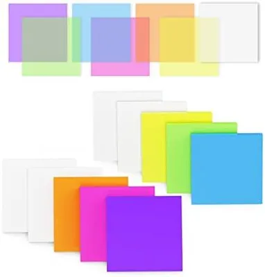 Produktbild von 500 Blätter Transparente Haftnotizen,10 Pads Transparent Sticky Notes, Selbstklebende Wasserfest und Wiederbeschreibbar Kennzeichnung Papier, Für Von Bürodokumenten Oder Büchern(75*75 mm,7 Farbens)
