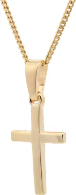 Produktbild von Vergoldete Halskette Kreuz mit Kette Silber vergoldet 36 cm