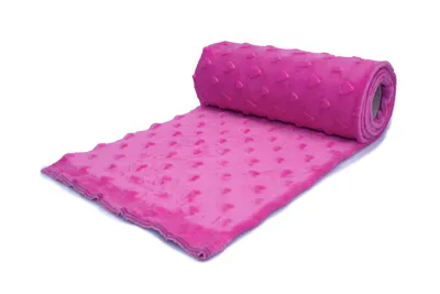 Produktbild von Minkee Fleece Strickwaren Herzprägung, Intensives Fuchsia 50 x 155 cm