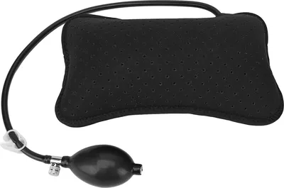 Obrázok produktu pre Nafukovacia bedrová opierka, čierna, manuálne nastaviteľná, ergonomická, pre auto a kanceláriu – zmierňuje bolesti chrbta pri sedení