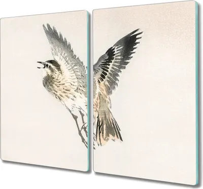 Produktbild von Coloray Hackbrett Kochplattenabdeckung Herdabdeckplatte 2x30x52 cm Schneidebrett Küchenbrett - Tier Vogel