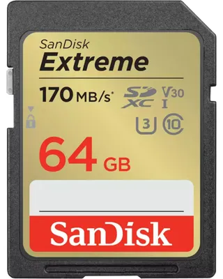 Image de SanDisk Extreme SDXC 64GB UHS-I C10 U3 V30