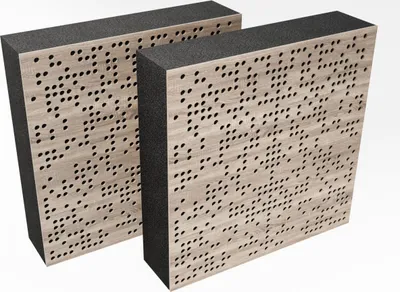 Obrázok produktu pre balenie 2 ks - AbFuser - difúzny akustický panel | 50 x 50 cm | farba: (Sonoma, BINAR (100 mm))