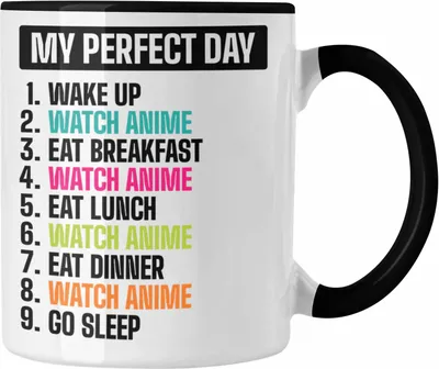 Produktbild von Trendation -  Anime Tasse Geschenk Spruch Kaffeetasse Geschenke Deko (Schwarz)