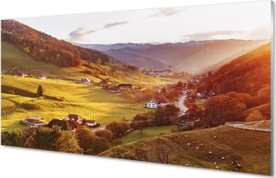 Produktbild von Glasbilder 120x60 Wandkunst Deutschland Gebäude Waldtal
