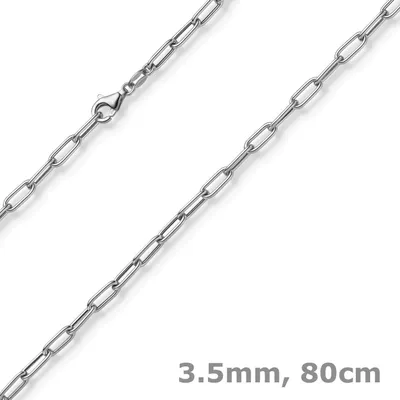 3-5mm-Paper-Clip-Halskette-aus-585-Weißgold-80cm