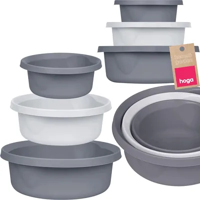 Produktbild von Hoga Universalschüssel-Set 3 Stück Kunststoff Grau