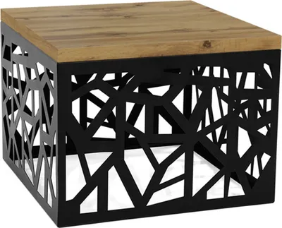 Produktbild von MIRJAN24 Couchtisch Palis, Wohnzimmer, Loft Sofatisch, Stilvoll Kaffeetisch (Farbe: Schwarz Matt / Eichenimitation)