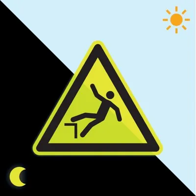 Produktbild von PERMALIGHT power langnachleuchtend Warnschild Warnung vor Absturzgefahr, ISO,...