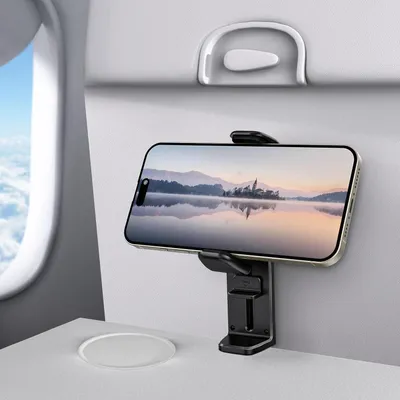 Produktbild von Handyhalterung Flugzeug & Klemmhalterung Ultra Stabil Verstellbar 360° Drehung für iPhone Samsung Reise Küche Büro