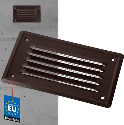 Immagine prodotto di KOTARBAU® Griglia di ventilazione 165x100 mm Griglia per l'aria di scarico avvitata Ventilazione a camino verniciata Marrone Zanzariera resistente alla corrosione