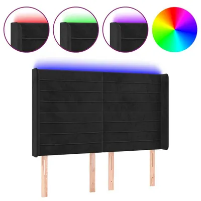 Produktbild von vidaXL LED Kopfteil Schwarz 147x16x118/128 cm Samt