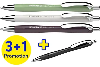 Produktbild von Kugelschreiber Slider Rave XB Trend 25, Box 4 Stück sortiert Packung mit 10 Stück