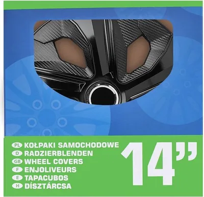 Zdjęcie produktu dla Zestaw 14-calowych czarnych osłon na felgi, 4 sztuki