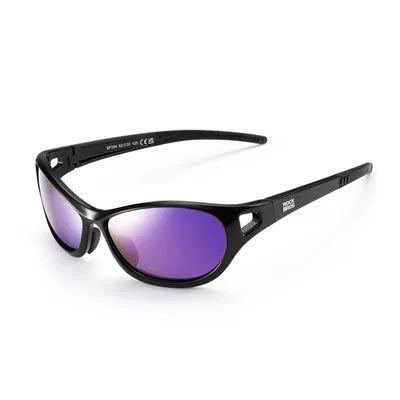 Produktbild von ROCKBROS Fahrradbrille Sonnenbrille Ultraleicht Polarisierte TAC Sportbrille UV400 Schutz TR90 Rahmen für Rennrad, Laufen Schwarz/Lila