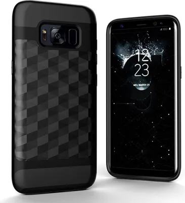 Produktbild von Hülle für Samsung Galaxy S8 Plus Backcover Case Handy Schutzhülle - Cover 3D Prisma Design Schwarz