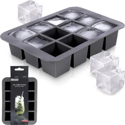 Produktbild von Silikonform Eiswürfelform Eiswürfelbehälter Eiswürfelbereiter aus Silikon 19,5x14x4 cm