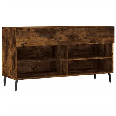 Produktbild von vidaXL Schuhbank Räuchereiche 102x35x55 cm Holzwerkstoff