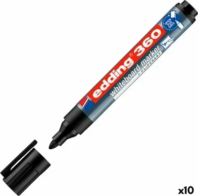 Image de edding 4-360001 10 marqueurs pour tableaux blancs 360 noir