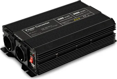 Productafbeelding van goobay spanningsomvormer 1500 W, zet 12 V DC om naar 230 V AC, zwart (verpakking: bulk)