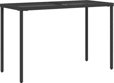 Zdjęcie produktu dla Stół ogrodowy ze szklanym blatem, czarny, 115x54x74 cm