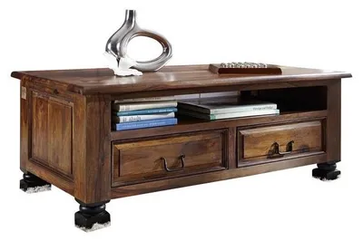 Immagine prodotto di MASSIVMOEBEL24 | tavolino da salotto in legno di Sheesham / palissandro 115x60x45 marrone laccato NEW BOSTON #203