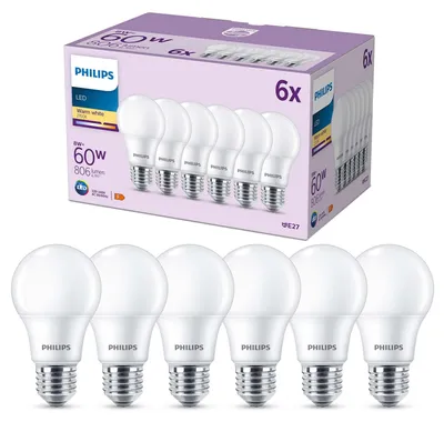 Immagine prodotto di Set di 6 lampadine LED 60W A60 E27 WW FR ND 6CT/6 EC