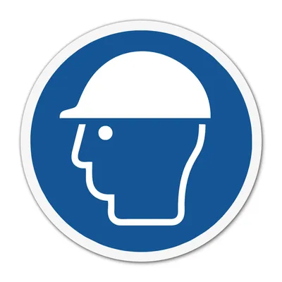 Produktbild von Aufkleber Kopfschutz benutzen Gebotszeichen I Ø 10 cm I international gültig nach ISO 7010 M014 I blau I Schutzhelmsticker Arbeits-Sicherheit witterungsbeständig Arbeitsschutz - hin750